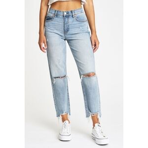 Daze Denim | Straight Up Distressed High-Rise Straight Leg Jeans Sorry